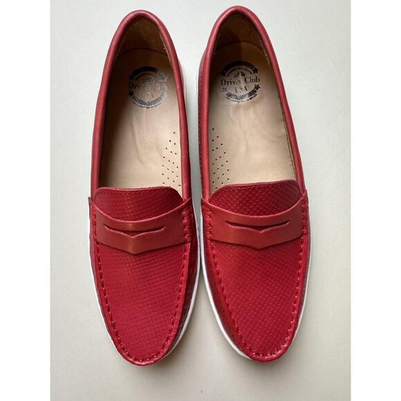 Driver Club USA Shoes Womens Size 5 Red Naples 2 Penny Loafer Leather Moccasin - Picture 5 of 14